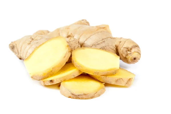 Ginger root on a white background. — Stock Photo, Image