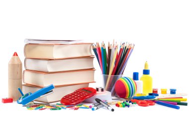 okul ve ofis malzemeleri. okula dönüş.