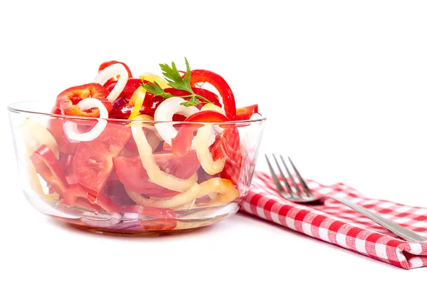 Holiday vegetable salad and fork. — Stock Photo, Image