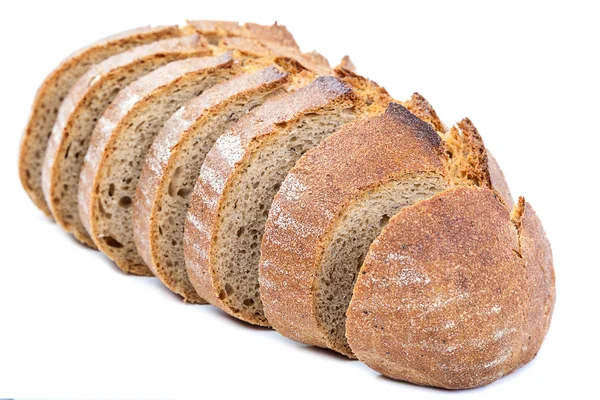 Montón de rebanadas de pan sobre fondo blanco . —  Fotos de Stock