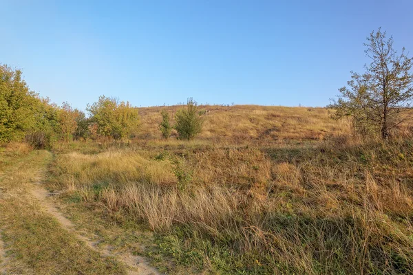 Sentier dans le champ d'herbe dans les collines . — Photo