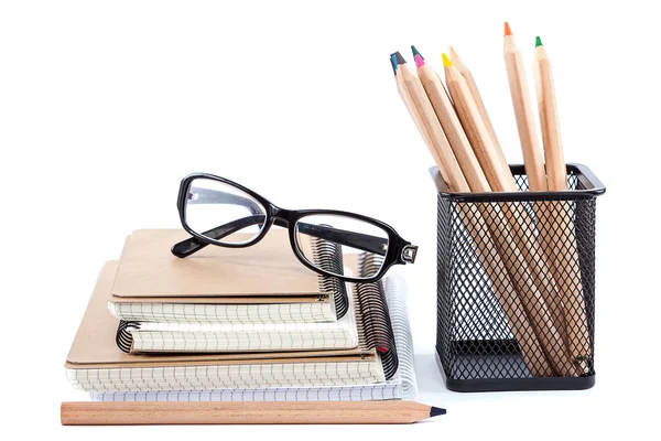 Material escolar e de escritório em branco . — Fotografia de Stock