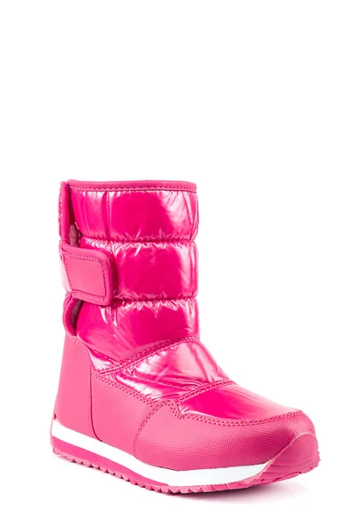儿童时尚粉色冬季靴子. — 图库照片