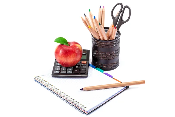 School and office supplies on white. — Stock Photo, Image