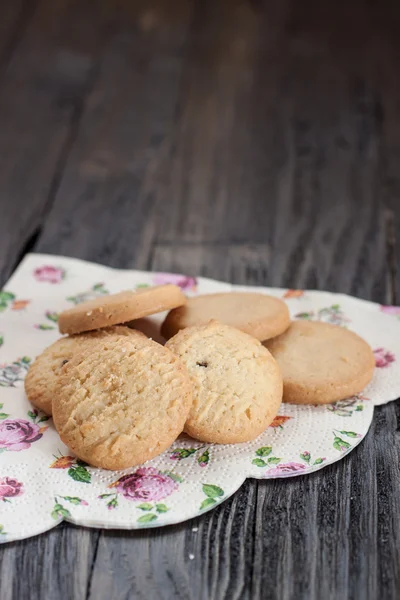 Homemade cookies on rustic wooden table — Stock Photo, Image