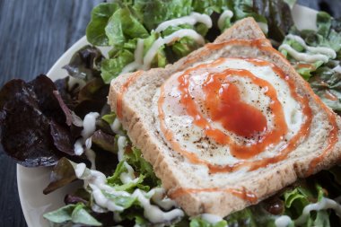 Sebze Fried Yumurta ekmek