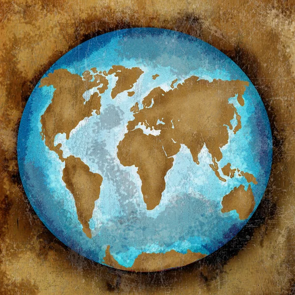 Grunge mundo mapa mundo —  Fotos de Stock