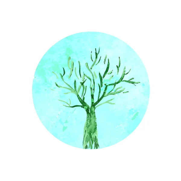 Aquarell Baum Logo ökologische Zeichen Symbol — Stockfoto