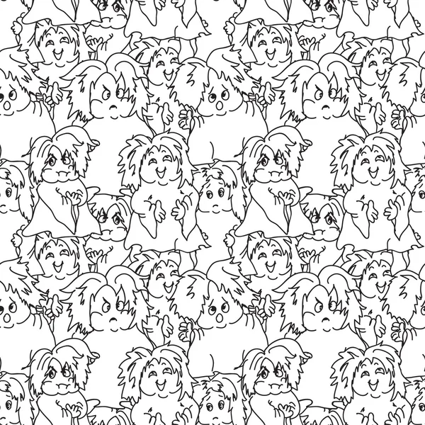 Hipster ghosts seamless pattern black and white — Stock Photo, Image