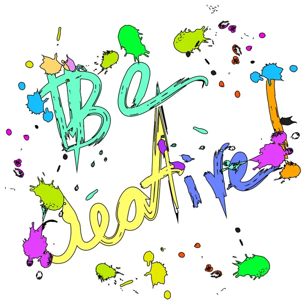 Seja criativo cartão colorido com gotas de tinta isoladas — Fotografia de Stock