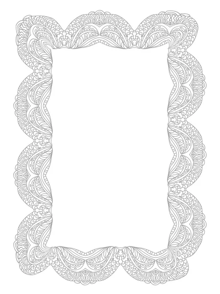 Decoratieve Lace Frame kleuren pagina monochroom geïsoleerd — Stockfoto