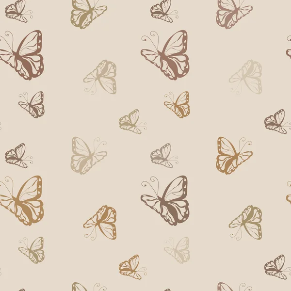 Fjäril monokrom seamless mönster — Stockfoto