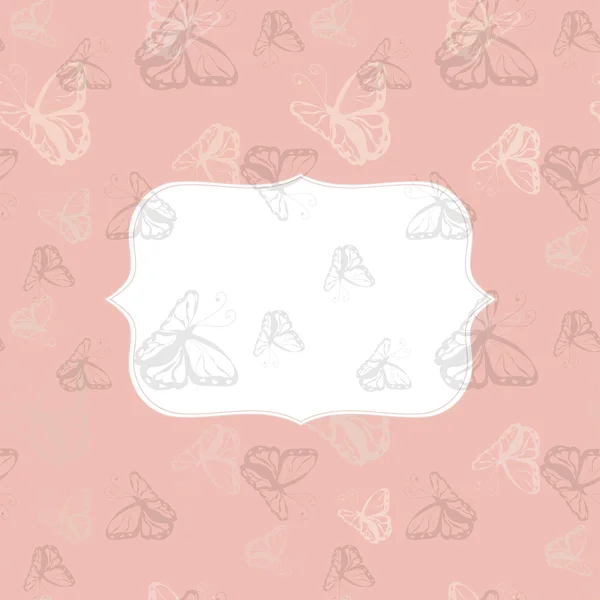 Grußkarte mit Schmetterling einfarbig Hintergrund — Stockfoto