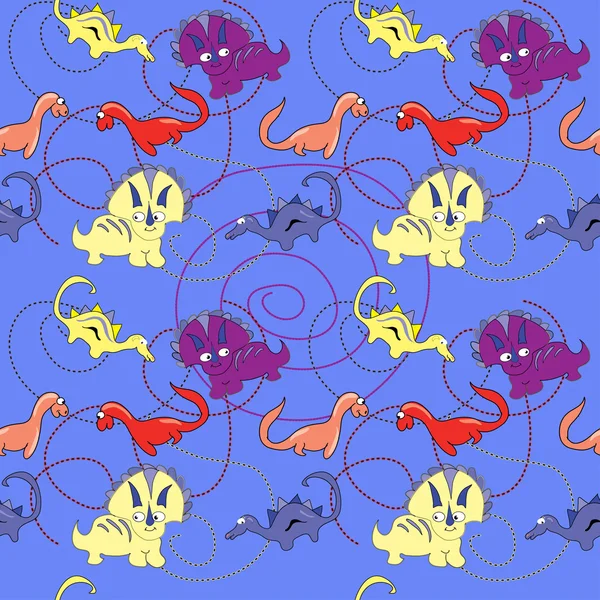 Dinosaur  Monster  Emoticons seamless  pattern — Stock Photo, Image