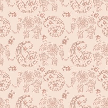 Etnik filler Dikişsiz tek renkli desenli desen