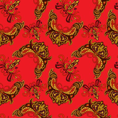 Kelebek dekoratif Victoria seamless modeli