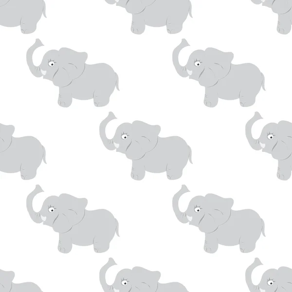 Elefante africano bebé animal patrón inconsútil — Vector de stock