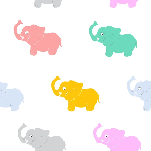 アフリカ象の赤ちゃん動物のシームレスなパターン — ストックベクタ