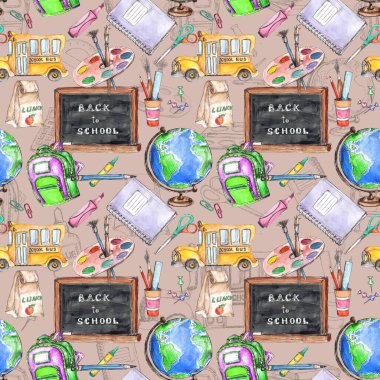 Suluboya şirin, eski tarz, dikişsiz desenli. 