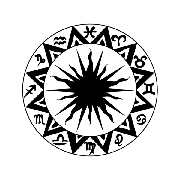 Icono de zodíaco blanco y negro — Foto de Stock
