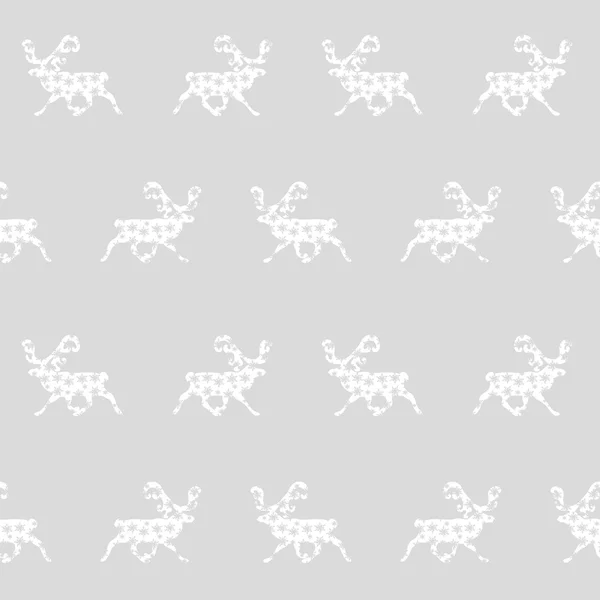 Ciervos y copos adornados patrón inconsútil —  Fotos de Stock