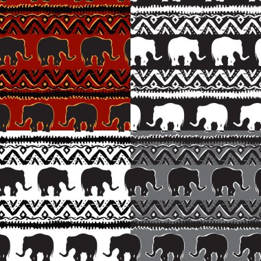 Filler ile etnik kabile Seamless Modeli kümesi