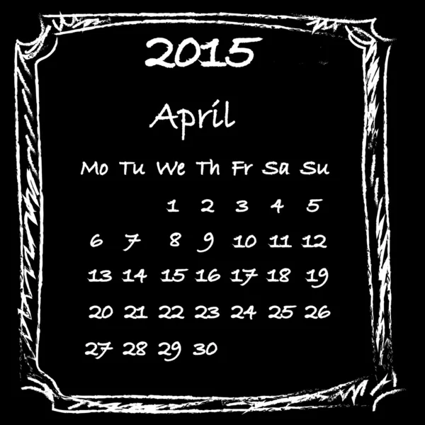 Calendar 2015 April — Stock Photo, Image