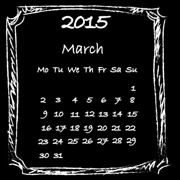 Calendar 2015 March — Stock Photo, Image