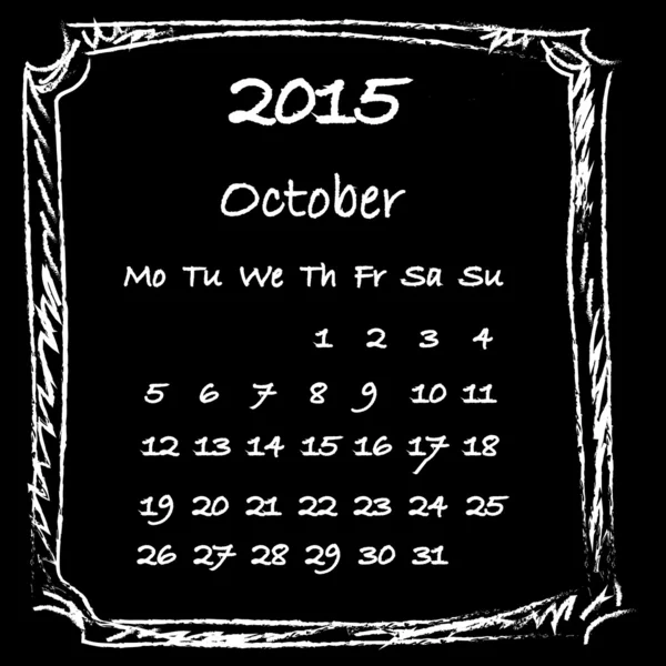 Calendar 2015 October — Stock Photo, Image