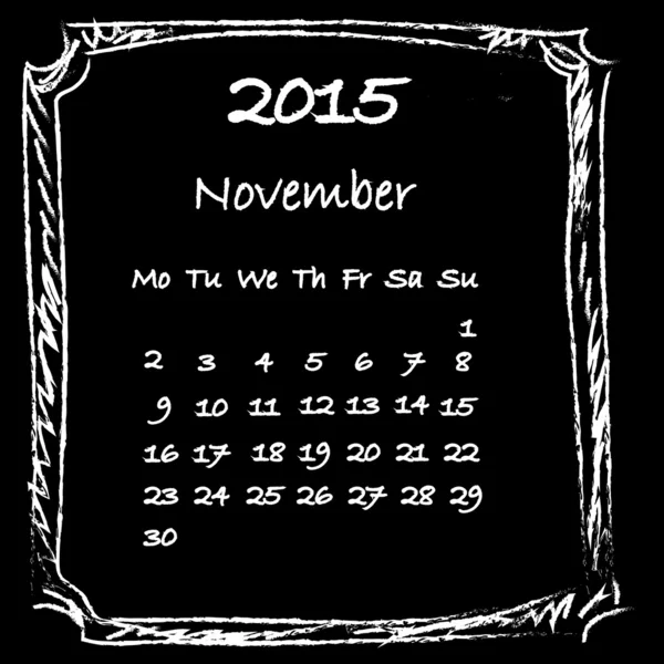 Calendário 2015 novembro — Fotografia de Stock