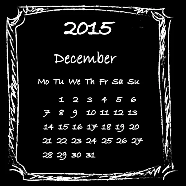 Calendar 2015 December — Stock Photo, Image