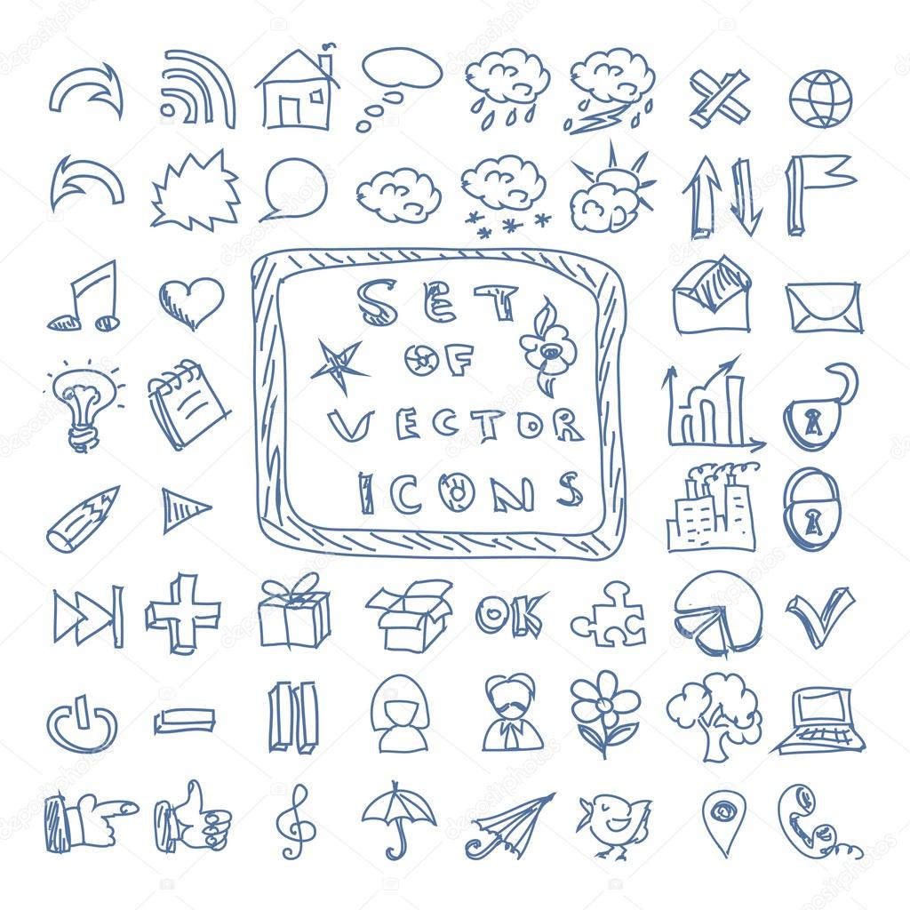 Set of vector doodles icons
