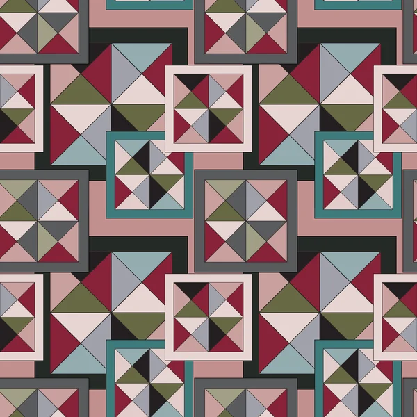 Geometrische Patchwork-Farbe nahtloses Muster — Stockfoto