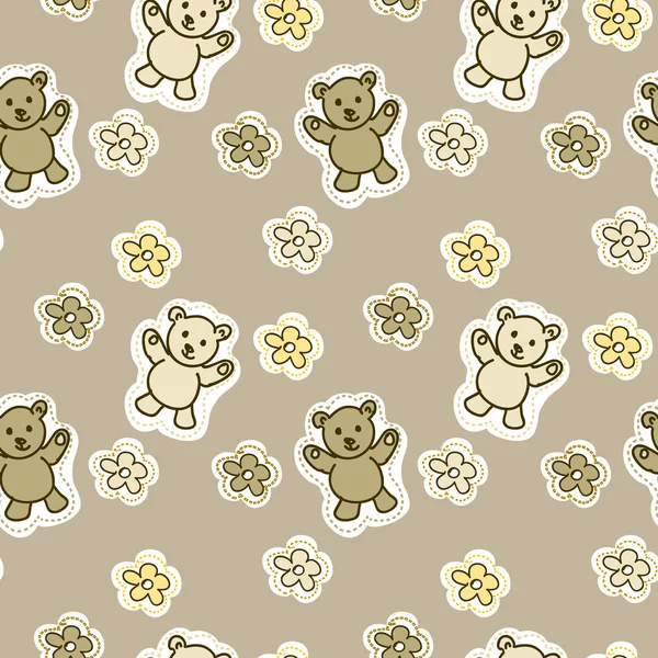 Baby  bear animals seamless Pattern