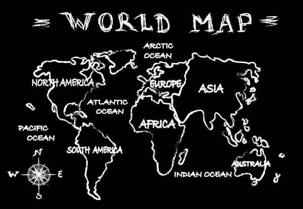Mapa świata tablica — Zdjęcie stockowe
