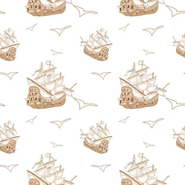 Pirate ship seamless pattern — Stock Photo, Image