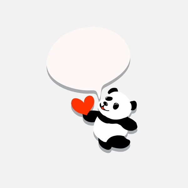 Panda se srdcem — Stock fotografie
