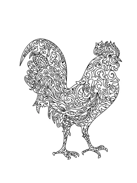 Rooster zentangle — Stock Photo, Image