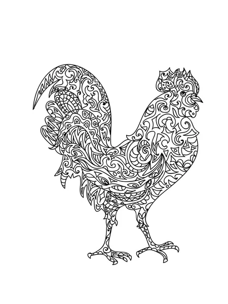 Zentangolo del gallo — Foto Stock