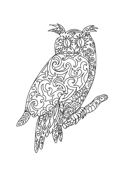 Zentangle OWL — стоковое фото