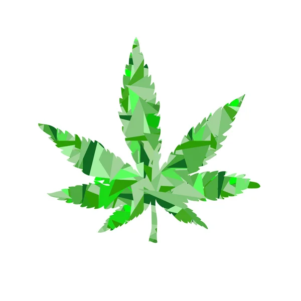 Cannabis Low-Poly-Blatt — Stockfoto