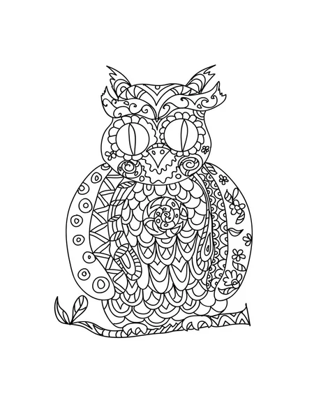 Owl zentangle — Stockfoto
