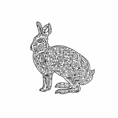 Tavşan zentangle
