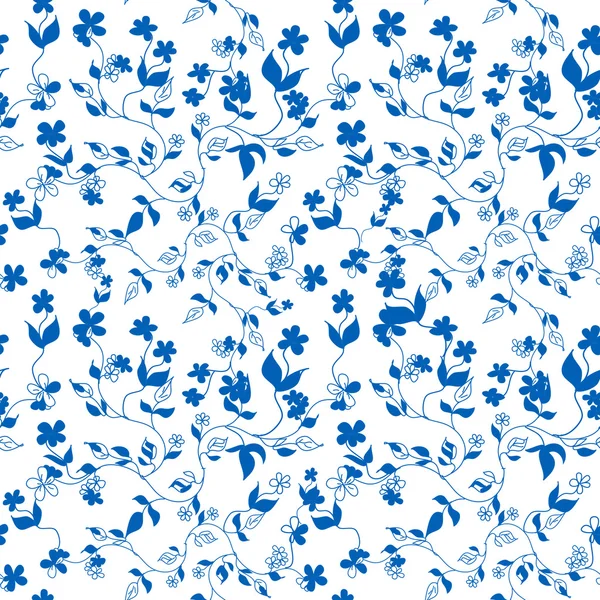 Navy Blue Floral seamless Pattern — Stock Photo, Image