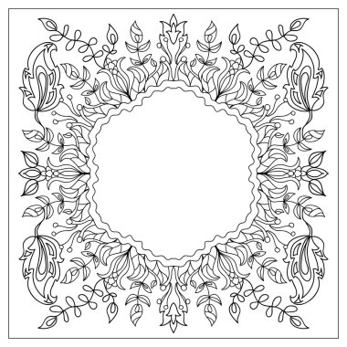 Soyut mandala çerçeve mehndi elemanları izole