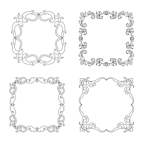 Set of coloring frames mehndi elements isolated — Stock Photo, Image