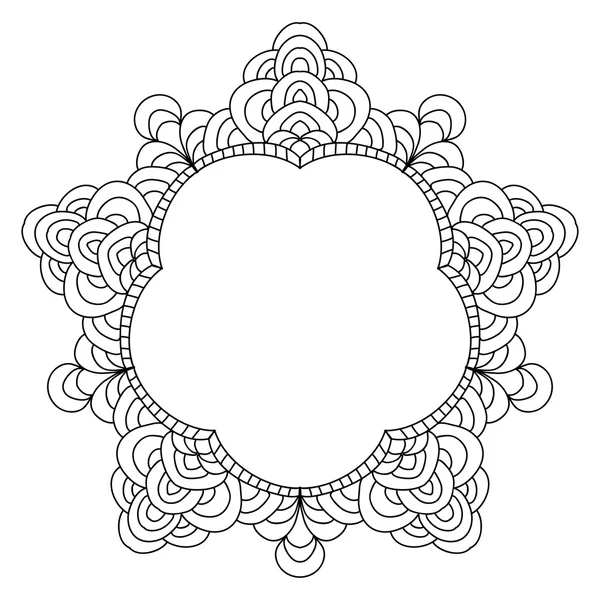 Soyut mandala çerçeve mehndi elemanları izole