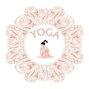 Yoga poz logosu beyaz izole