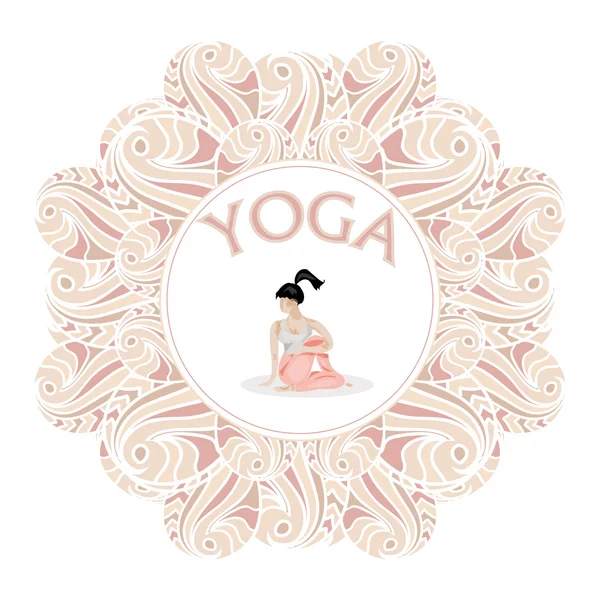 Logo de pose de yoga aislado en blanco — Foto de Stock