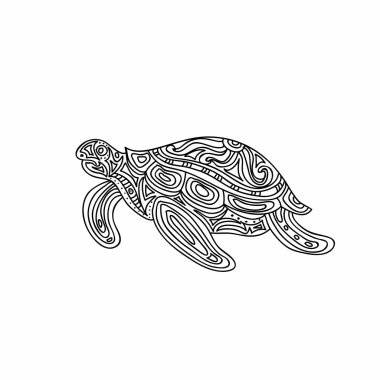Kaplumbağa zentangle izole sayfa boyama